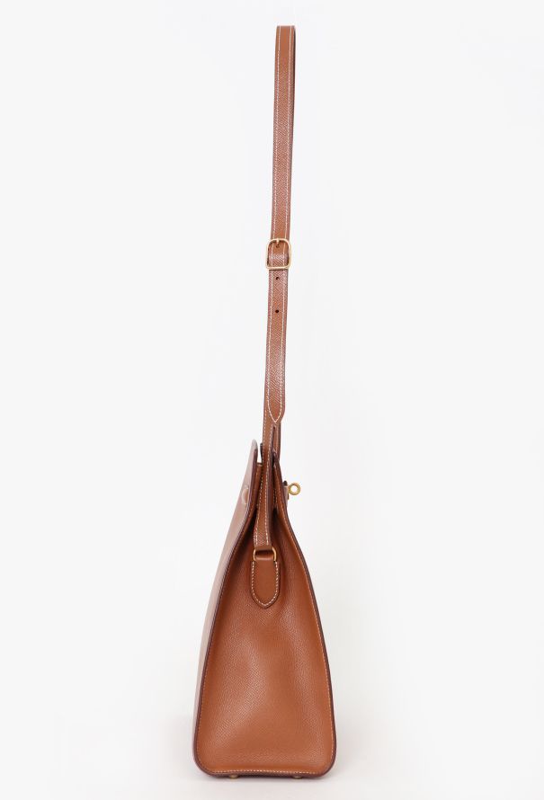 Hermès '90s Gold Smooth Grain Calf Kelly Sport MM - 4