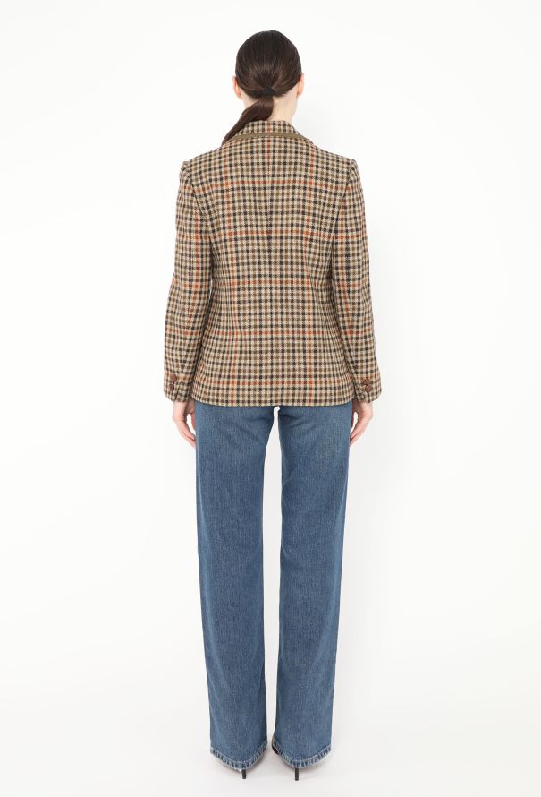 Céline '70s Suede Trim Houndstooth Blazer - 5 Céline '70s Suede Trim Houndstooth Blazer - 5