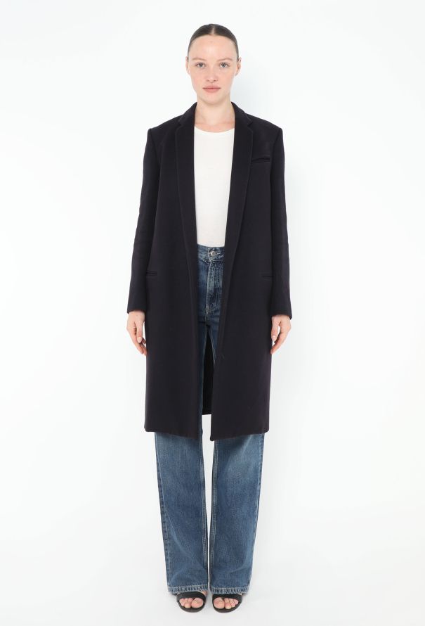 Céline Navy Tailored Crombie Coat - 1