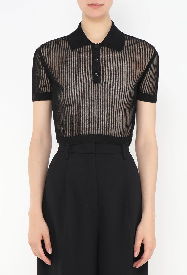Saint Laurent Resort 2022 Ribbed Silk Top - 1