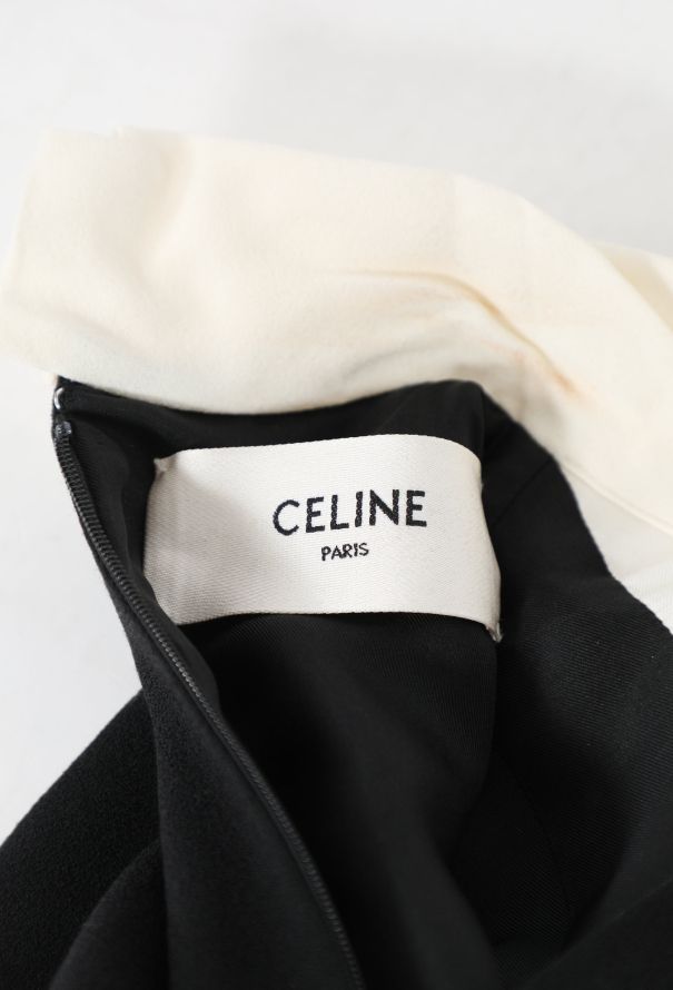 Céline 2020 Bicolor Pleated Bib Dress - 5