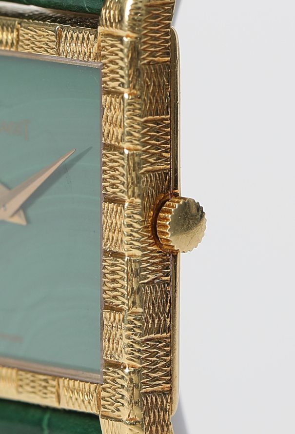 Piaget RARE '70s 18K Yellow Gold & Malachite Tank Watch - 3