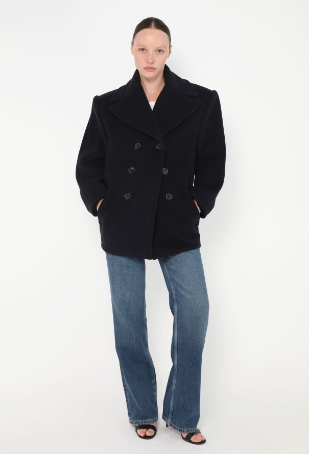 Saint Laurent F/W 2022 Oversized Chevron Peacoat - 1