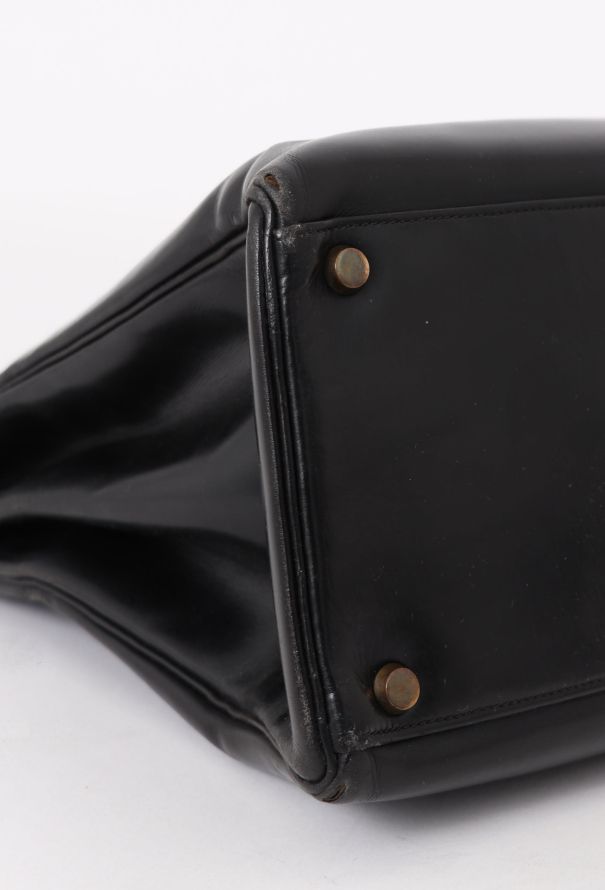 Hermès Vintage Black Box Kelly Retourné 35 - 11