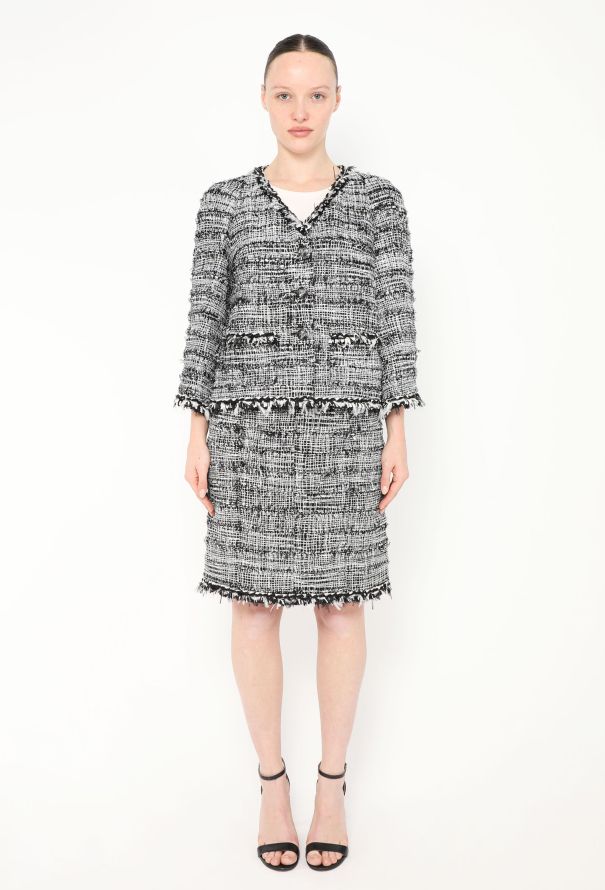 Chanel S/S 2011 Tweed Feather Trim Ensemble - 1