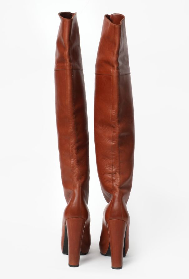Hermès F/W 2011 Leather Knee-High Boots - 5