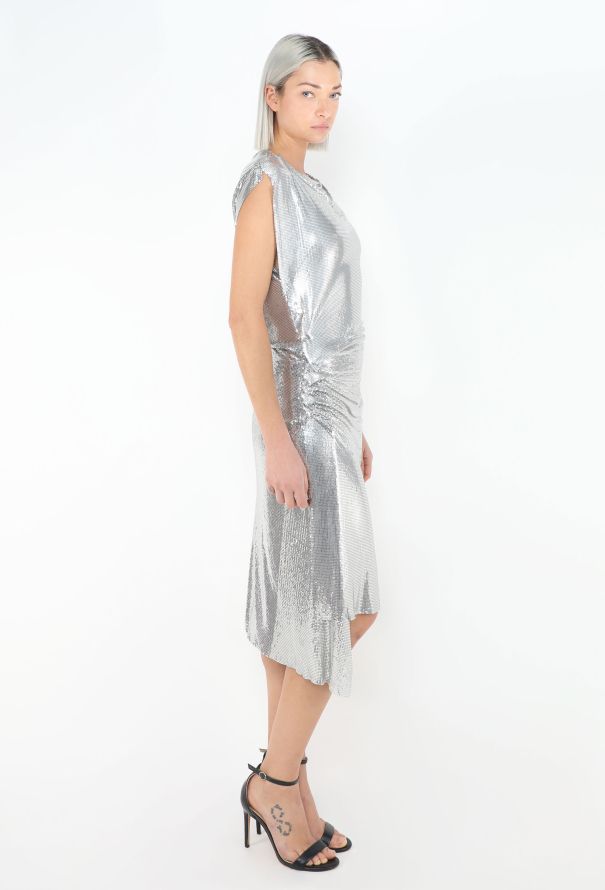 Paco Rabanne 2023 Draped Chainmail Mesh Dress - 3