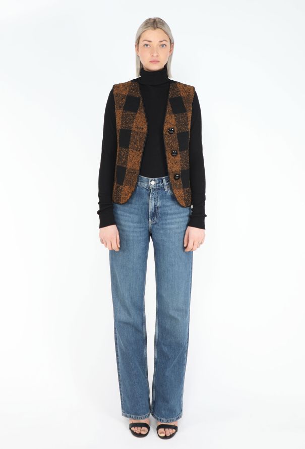 Odicini '90s Plaid Velvet Vest - 3