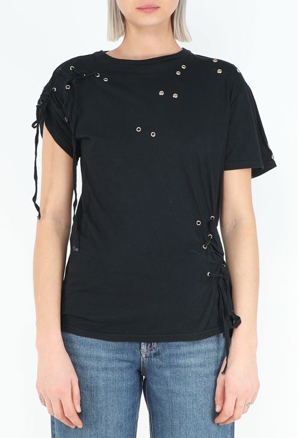 Balenciaga Early 2000s Le Dix Eyelet Lace-up Tee - 1