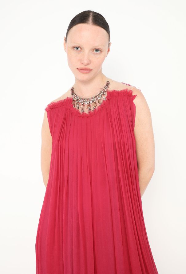 Lanvin S/S 2003 Strass Trim Chiffon Dress - 1