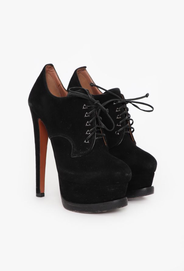 Alaïa Suede Platform Stiletto Heels - 2 Alaïa Suede Platform Stiletto Heels - 2