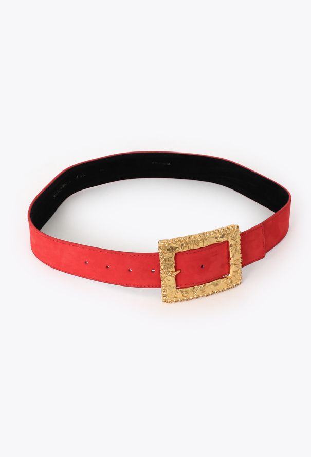Saint Laurent Vintage Suede Hammered Love Belt - 3 Saint Laurent Vintage Suede Hammered Love Belt - 3