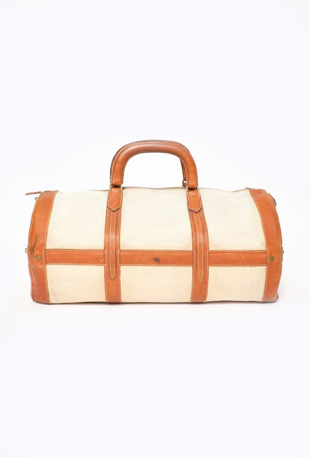 Hermès 1970s Toile H & Calfskin RD Travel Bag - 4 Hermès 1970s Toile H & Calfskin RD Travel Bag - 4