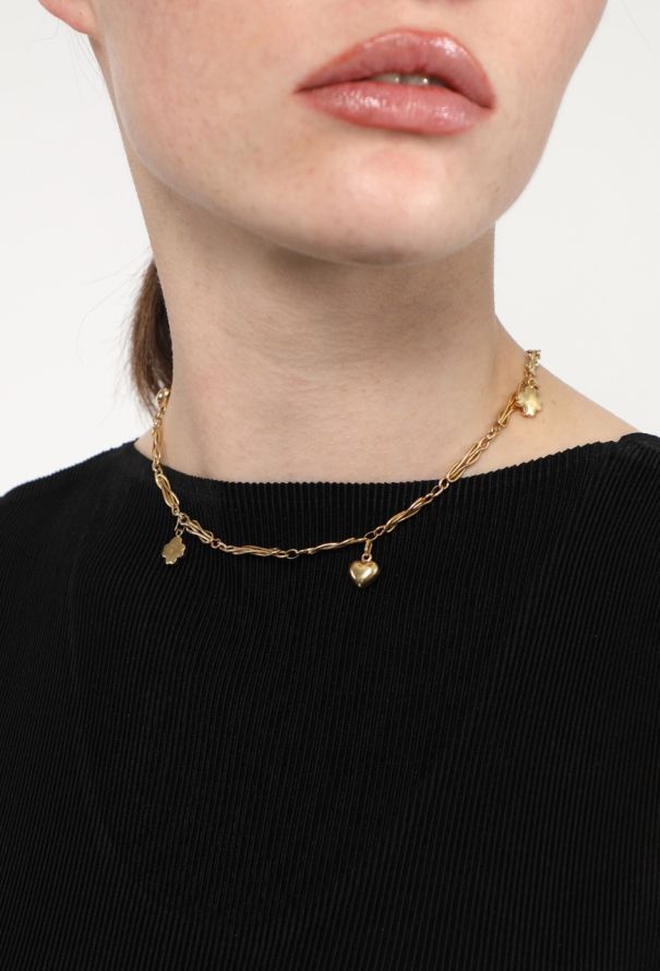 Vintage Fine Jewelry 18k Yellow Gold Charm Necklace - 4 Vintage Fine Jewelry 18k Yellow Gold Charm Necklace - 4