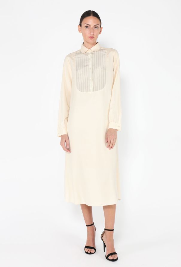 Silk Pleated Front Dress, 1960s - 3