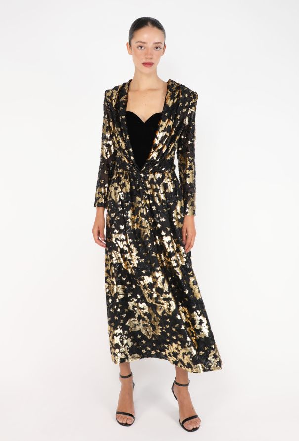 Givenchy Vintage Brocade Velvet Bustier Dress - 3