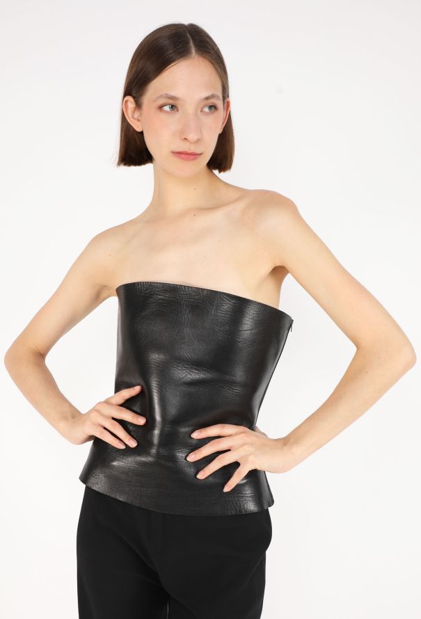 Saint Laurent Strapless Leather Bustier, S/S 2001 - 1