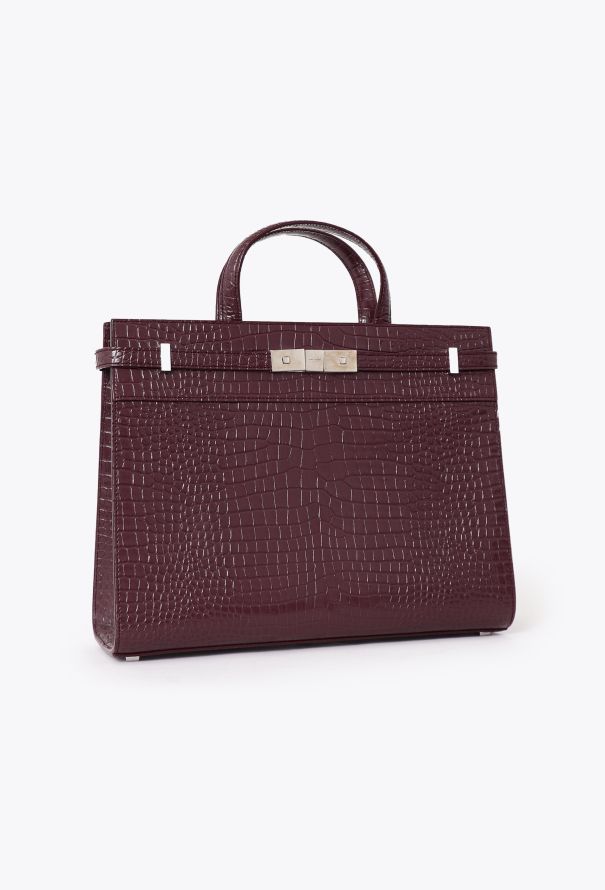 Saint Laurent Crocodile Embossed Manhattan Tote Bag - 3