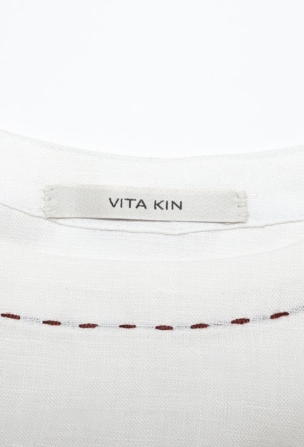 Vita Kin Embroidered Linen Kaftan - 5