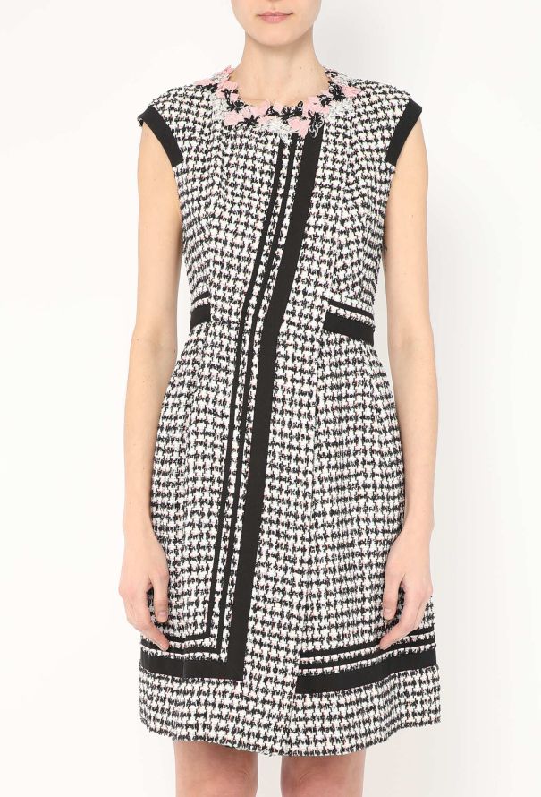 Chanel S/S 2010 Floral Trim Tweed Dress - 1