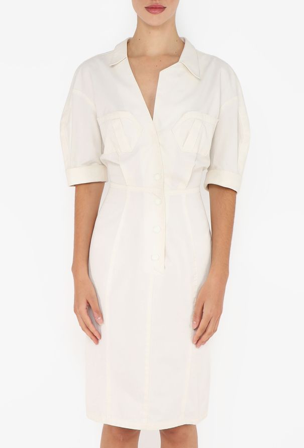 Thierry Mugler Vintage Hourglass Cotton Dress - 4