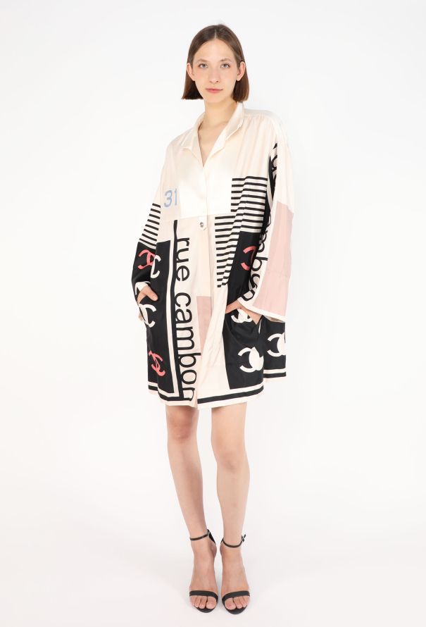 Chanel Graphic Rue Cambon Silk Tunic, S/S 2021 - 2