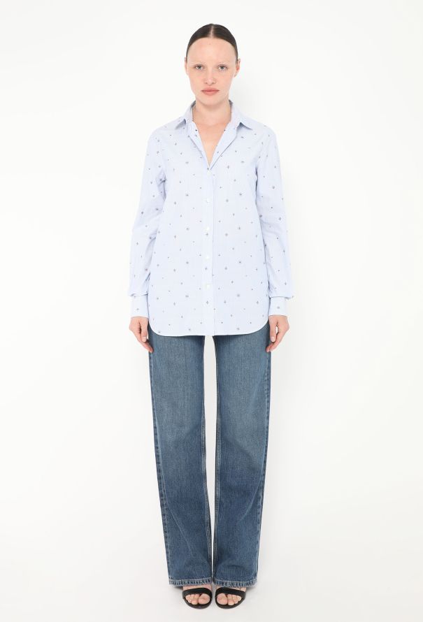 Céline Embroidered Pinstripe Shirt - 4 Céline Embroidered Pinstripe Shirt - 4