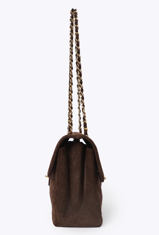 Chanel Rare '90s Suede Jumbo Classic Double Sided Flap Bag - 5