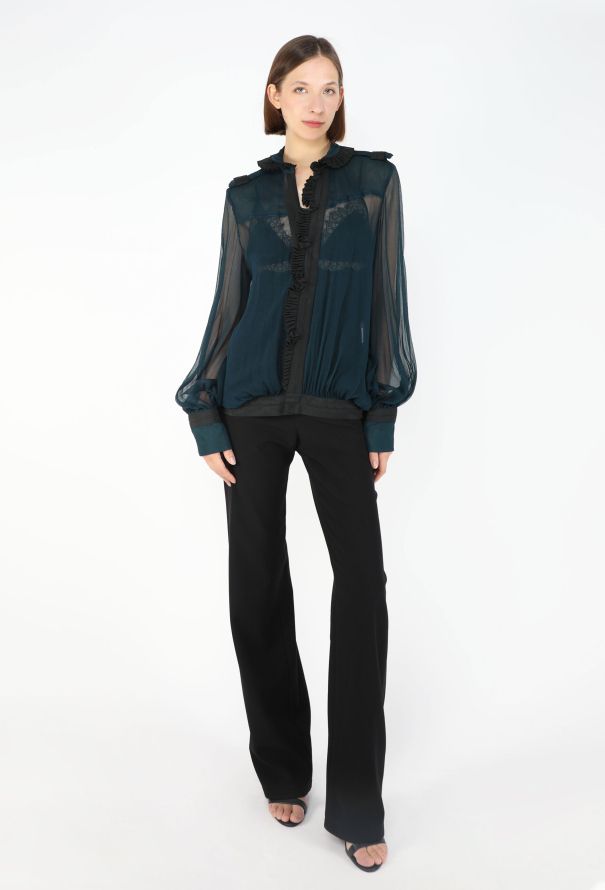 Gucci F/W 2005 Lace & Chiffon Blouse - 6