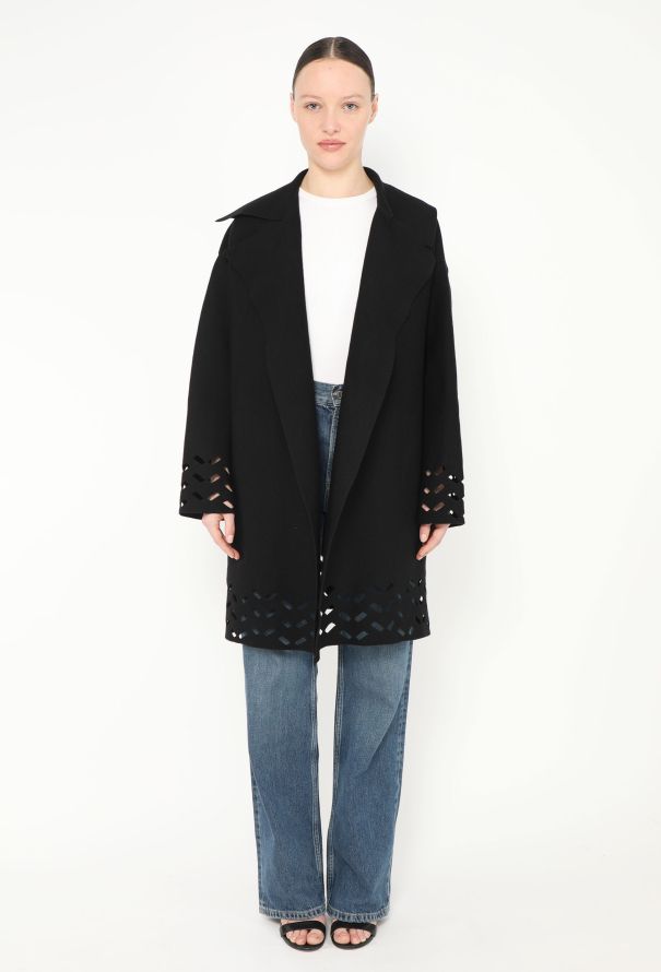 Alaïa Belted Laser-Cut Coat - 3