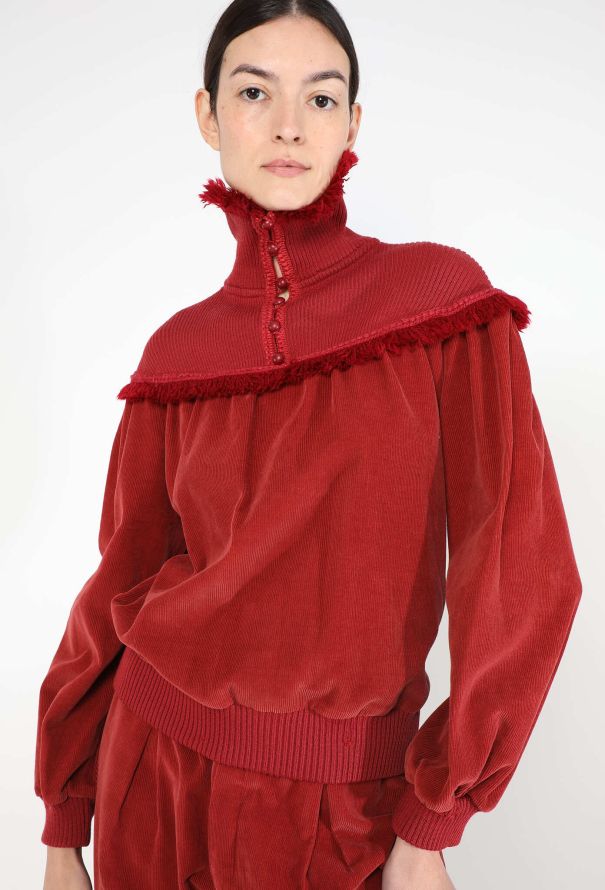 Saint Laurent RARE F/W 1977 Corduroy Fringe Ensemble - 1