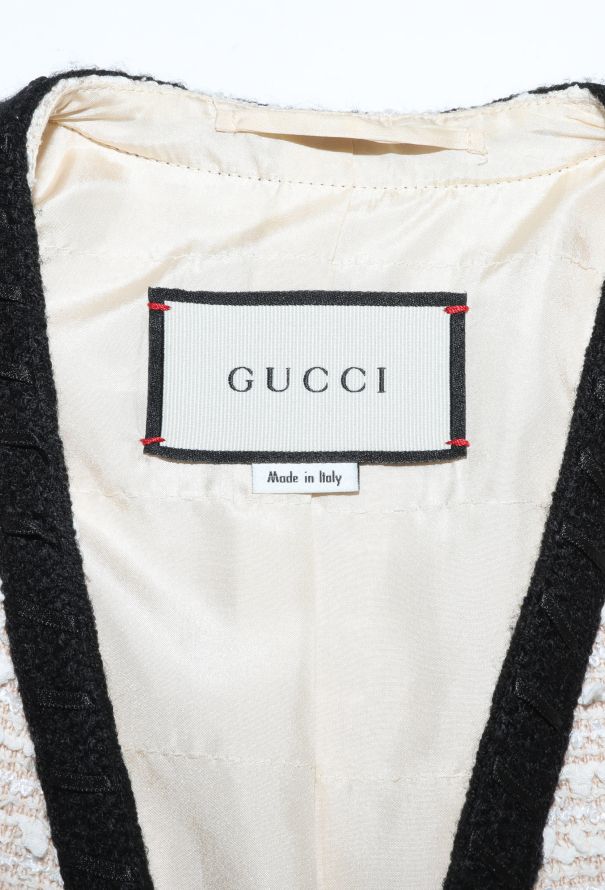 Gucci 2018 Tweed Emblem Jacket - 6