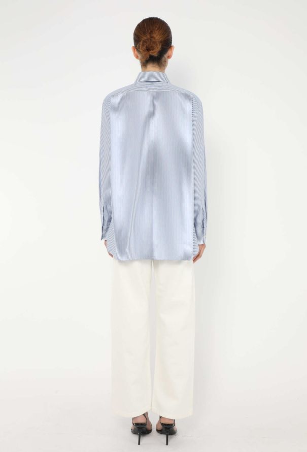 The Row Classic Striped Poplin Shirt - 4