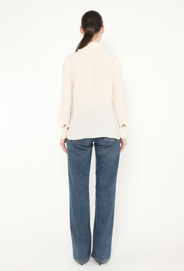 Saint Laurent S/S 2013 Classic Ruffled Blouse - 6