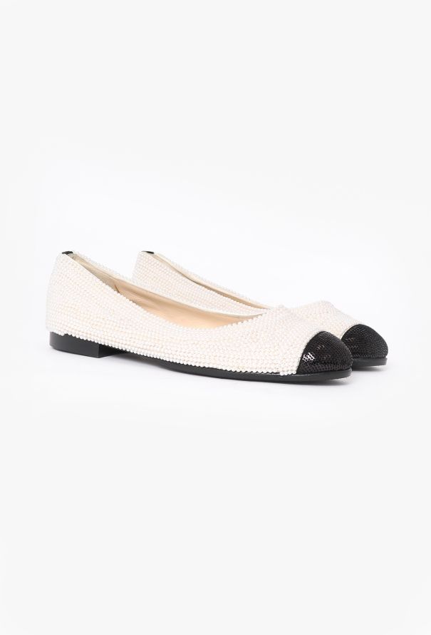 Chanel Pearl Cap-Toe Ballerinas - 3