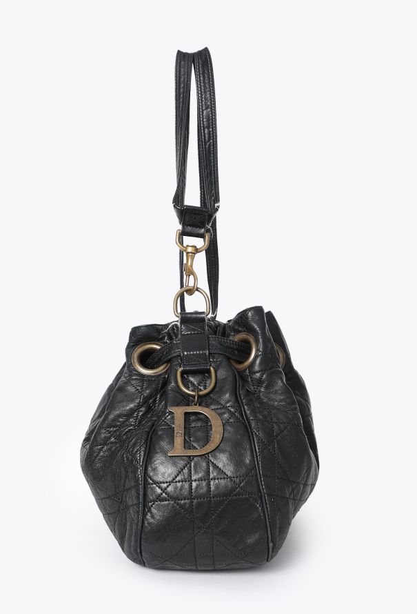 Dior Vintage Cannage Drawstring Bucket Bag - 3