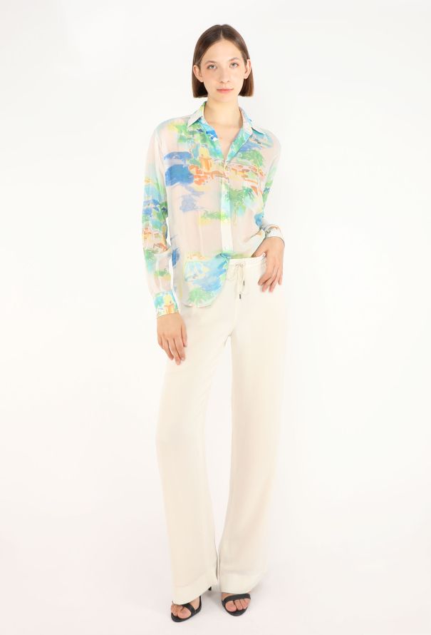 Céline Beach Printed Silk Blouse, 2022 - 4