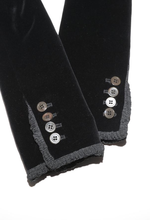 Saint Laurent Tom Ford F/W 2001 Velvet Ruffled Jacket - 9