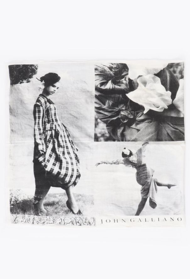 John Galliano RARE Fall 1987 'The Rose' Muslin Scarf - 1