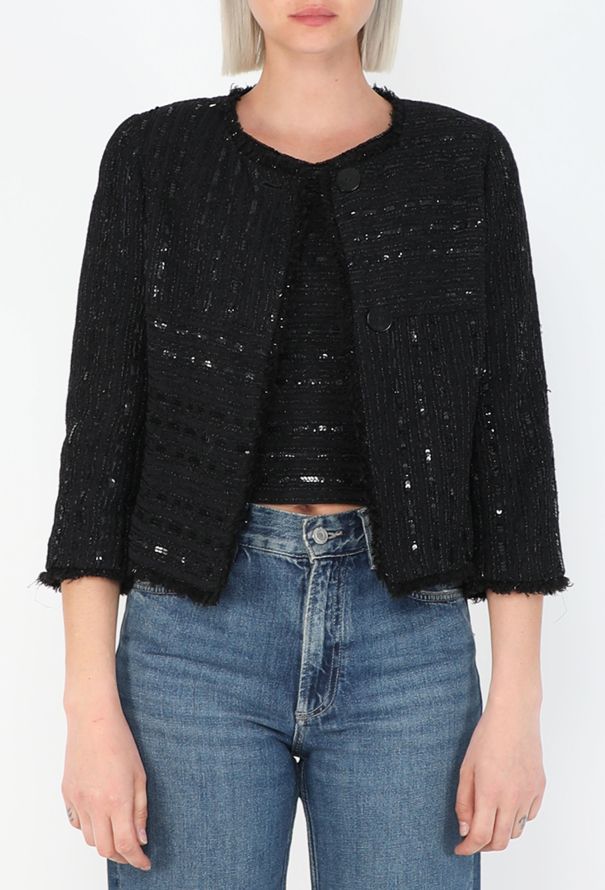 Chanel Sequin Embroidered Tweed Jacket & Top - 1