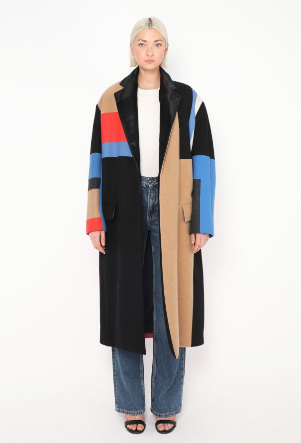 Céline F/W 2012 Notched Colorblock Coat - 1