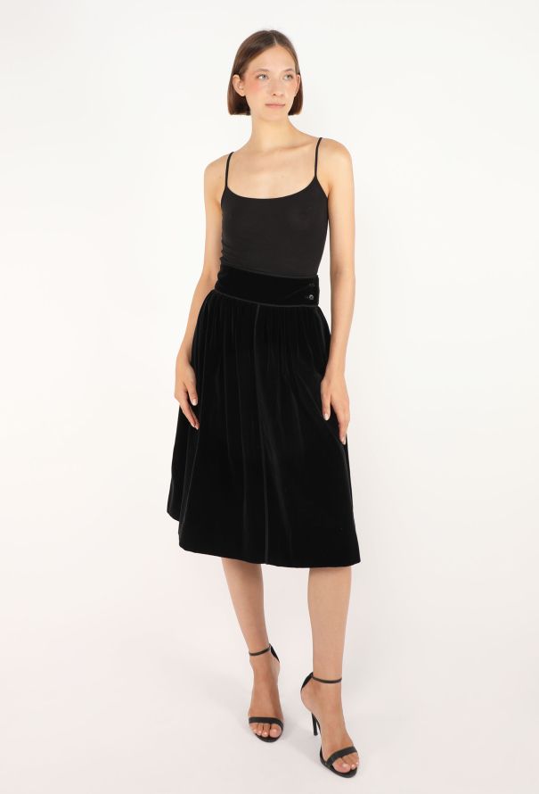 Saint Laurent Russian Passmenterie Velvet Skirt, 1976 - 3
