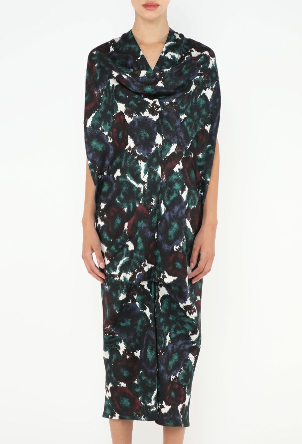Balenciaga Abstract Silk Cowl Dress - 3