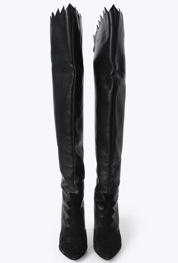 Manolo Blahnik '90s Knee-High Leather Boots - 3