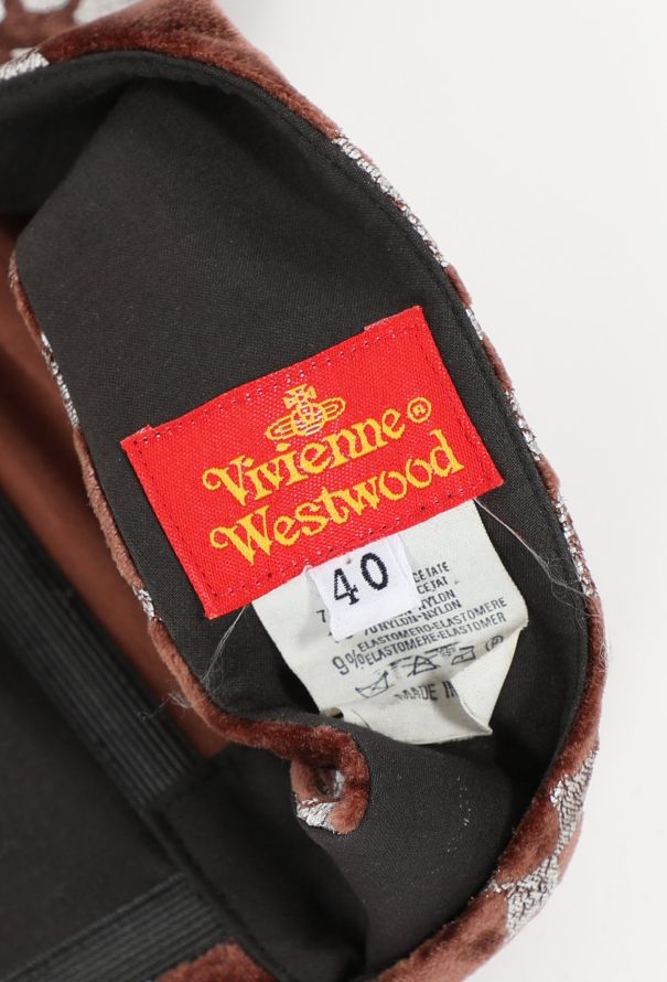 Vivienne Westwood RARE F/W 1990 Foiled Velvet Corset - 6