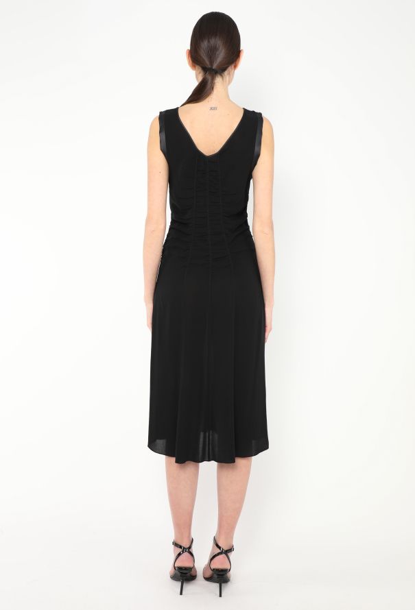 Prada Early 2000s Ruched Satin Trim Dress - 5