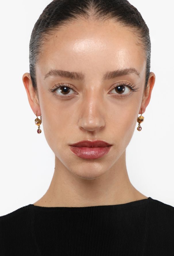 Modern Fine Jewelry 18K Yellow Gold Pendant Earrings - 4 Modern Fine Jewelry 18K Yellow Gold Pendant Earrings - 4