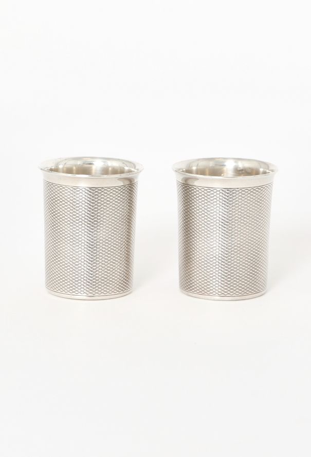 Hermès 1960s Silver Guilloché Shot Glasses - 1