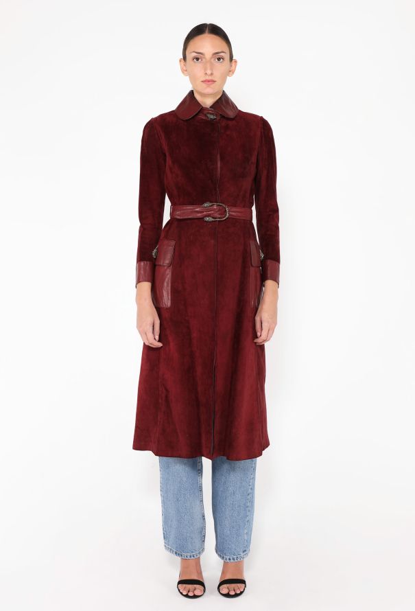 Gucci '70s Dionysus Suede Trench Coat - 1