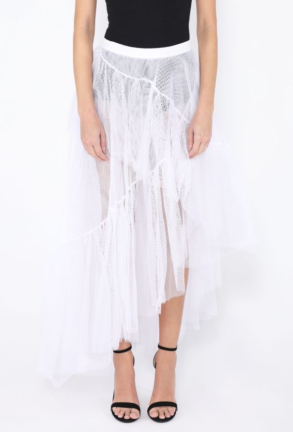 Alexander McQueen S/S 2022 Asymmetrical Tiered Tulle Skirt - 4